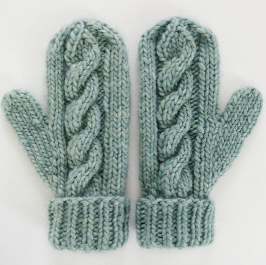 Cabled Hat and Mittens Knitting Pattern