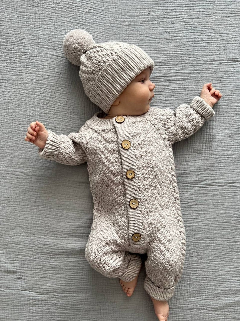 Baby Romper & Hat Knitting Pattern