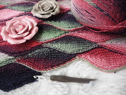 LEAFY Knit-Look Blanket Crochet Pattern