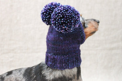 Chunky Double Pom-Pom Dog Hat Knitting Pattern