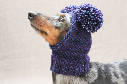 Chunky Double Pom-Pom Dog Hat Knitting Pattern