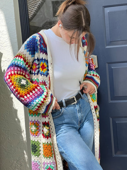 Crochet granny square cardigan