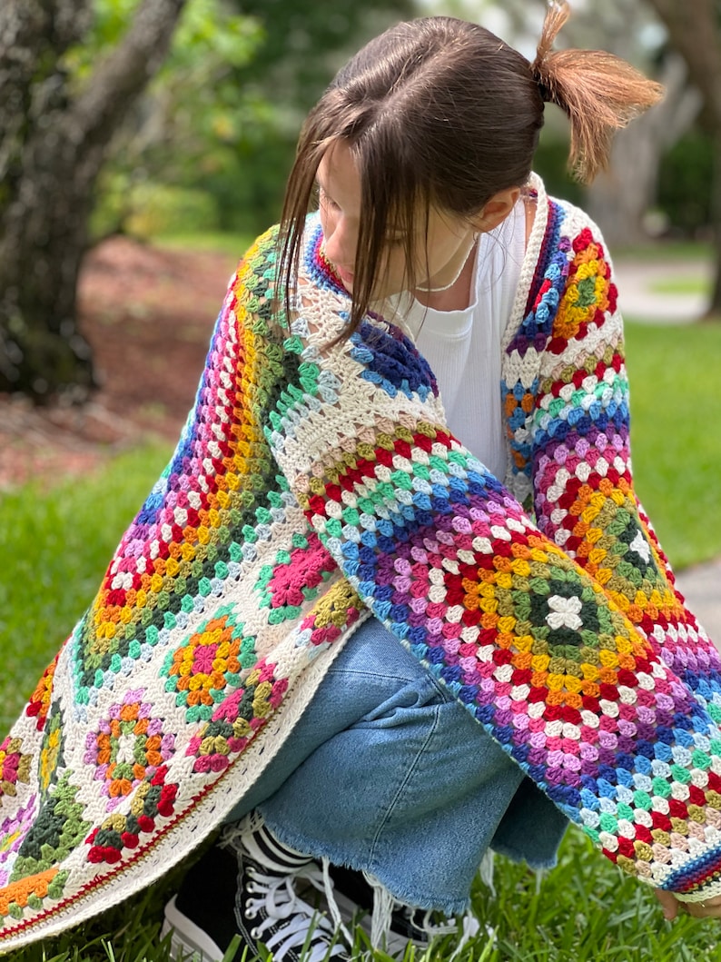 Crochet granny square cardigan