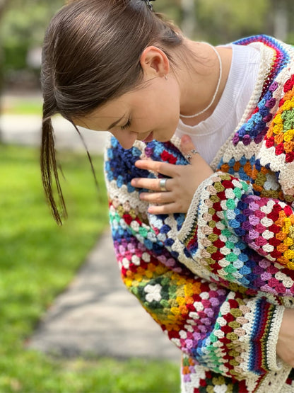 Crochet granny square cardigan