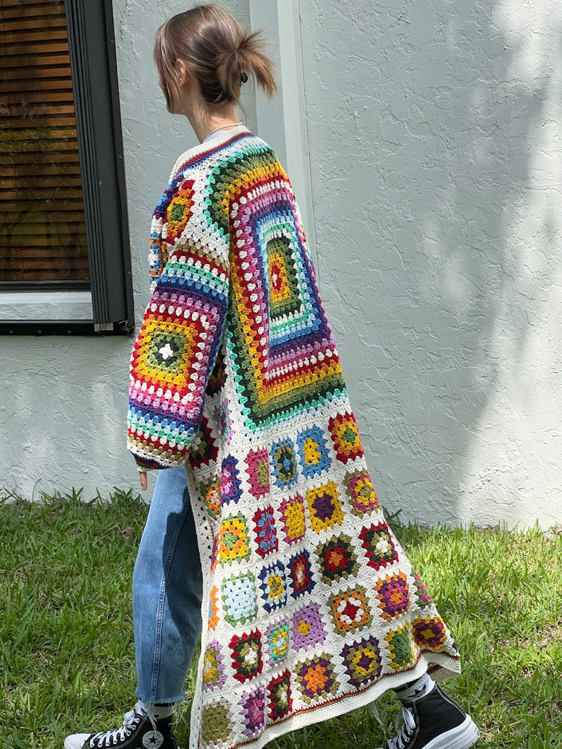 Crochet granny square cardigan