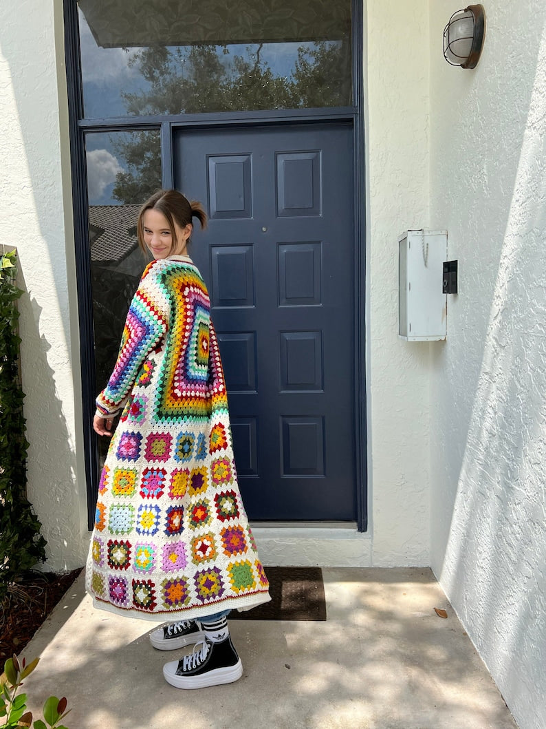 Crochet granny square cardigan